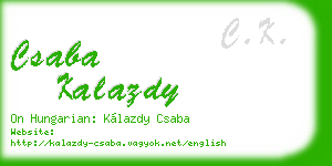 csaba kalazdy business card